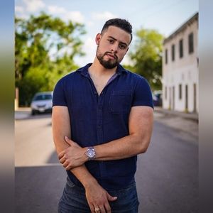 Denim button up short sleeve shirt